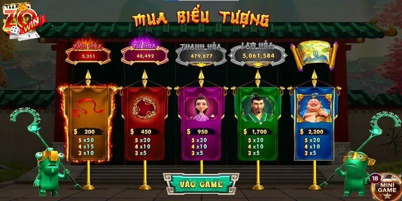 Các biểu tượng trong trò chơi Natra Ma Đồng Giáng Thế Zowin  